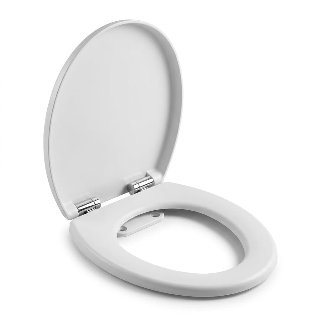 WC-Sitz passend für Duravit D-Code – mit Absenkautomatik & Quick-Release – geöffnet